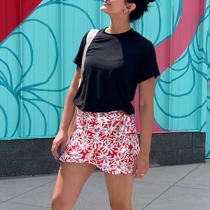 AQUA mini wrap skirt